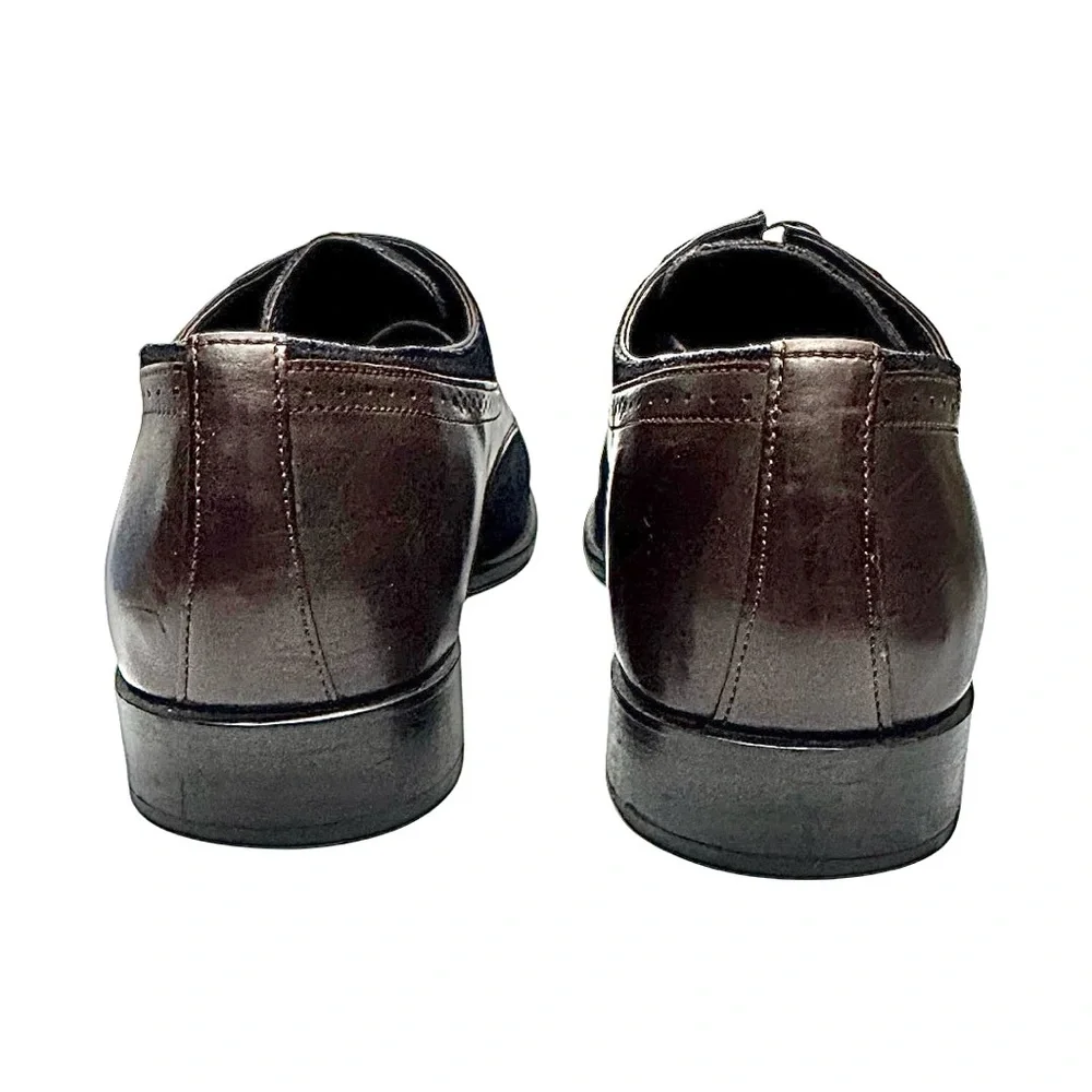 Johnston & Murphy 27-1808 Mens Black Suede /Brown Leather Size 11 Medium EUC